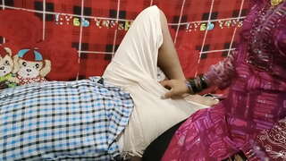 Whore getting her to work him up as the water shot down